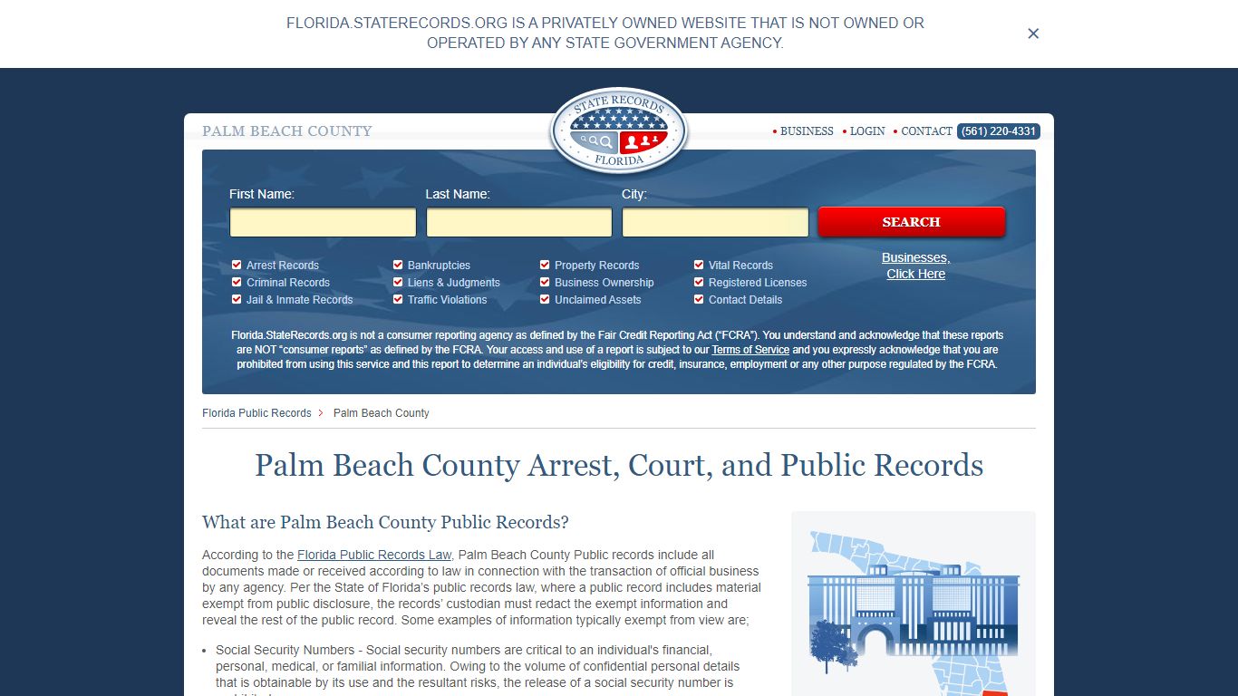 Palm Beach County Arrest, Court, and Public Records